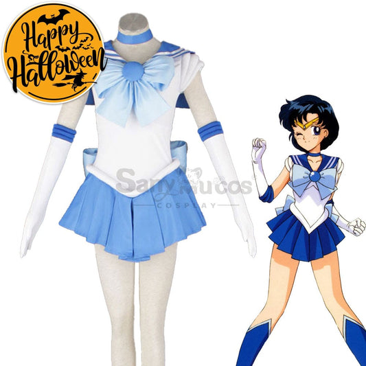 【In Stock】Anime Sailor Moon Cosplay Mercury Ami Mizuno Battle Suit Costume Costumes 1000