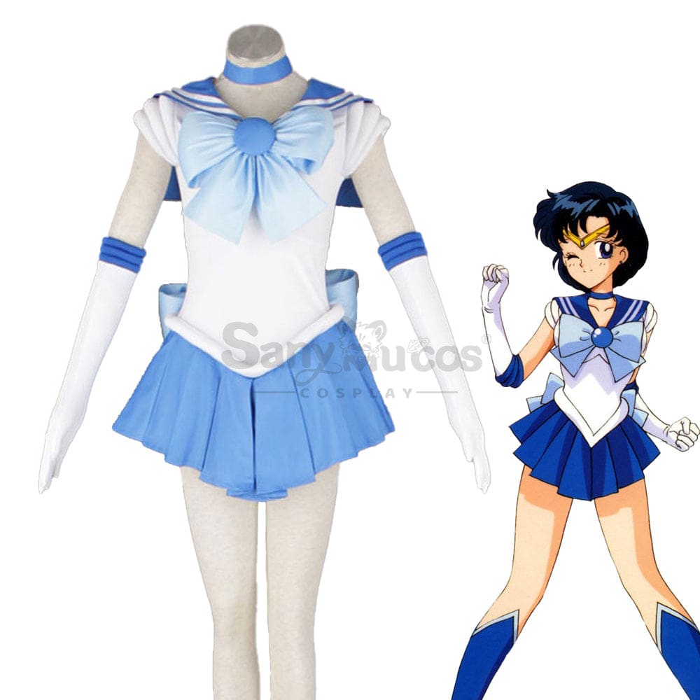 【In Stock】Anime Sailor Moon Cosplay Mercury Ami Mizuno Battle Suit Costume Costumes