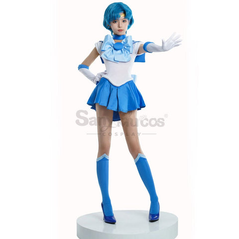 【In Stock】Anime Sailor Moon Cosplay Mercury Ami Mizuno Battle Suit Costume Premium Edition Costumes