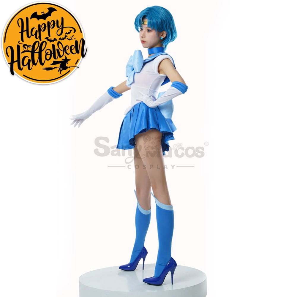 【In Stock】Anime Sailor Moon Cosplay Mercury Ami Mizuno Battle Suit Costume Premium Edition Costumes