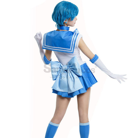 【In Stock】Anime Sailor Moon Cosplay Mercury Ami Mizuno Battle Suit Costume Premium Edition Costumes