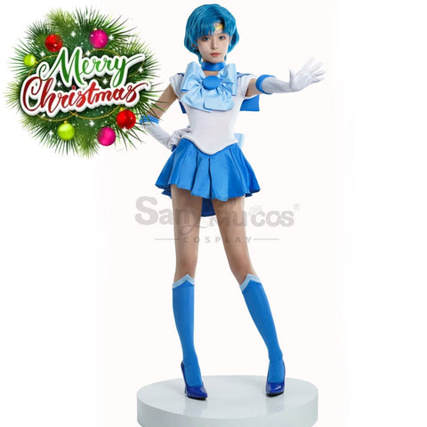 【In Stock】Anime Sailor Moon Cosplay Mercury Ami Mizuno Battle Suit Costume Premium Edition Costumes