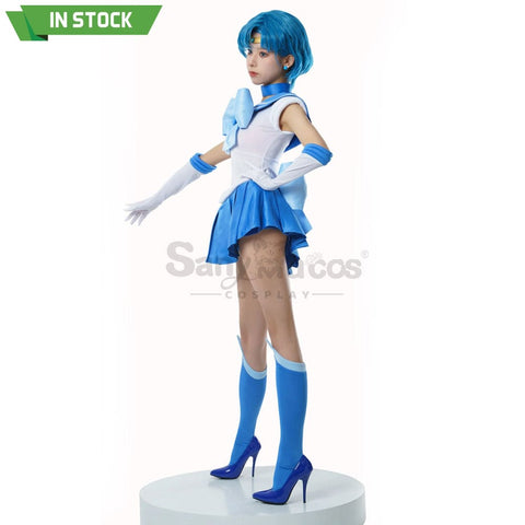 【In Stock】Anime Sailor Moon Cosplay Mercury Ami Mizuno Battle Suit Costume Premium Edition Costumes