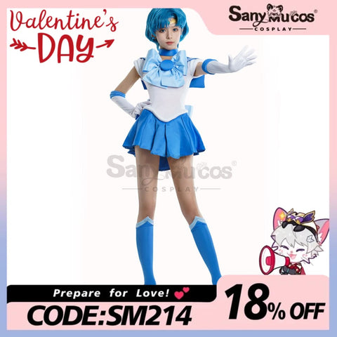 【In Stock】Anime Sailor Moon Cosplay Mercury Ami Mizuno Battle Suit Costume Premium Edition Costumes