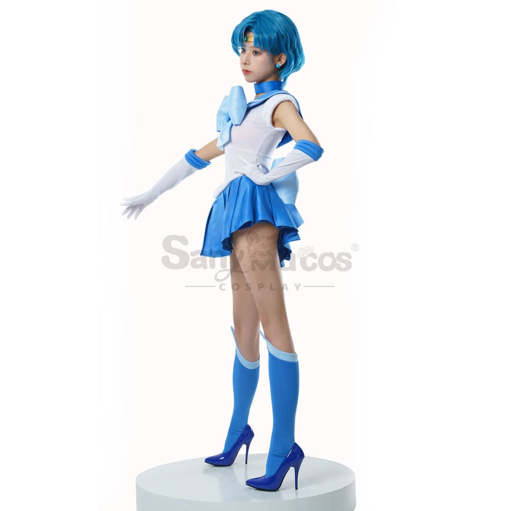 【In Stock】Anime Sailor Moon Cosplay Mercury Ami Mizuno Battle Suit Costume Premium Edition Costumes