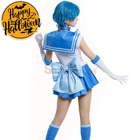 【In Stock】Anime Sailor Moon Cosplay Mercury Ami Mizuno Battle Suit Costume Premium Edition Costumes