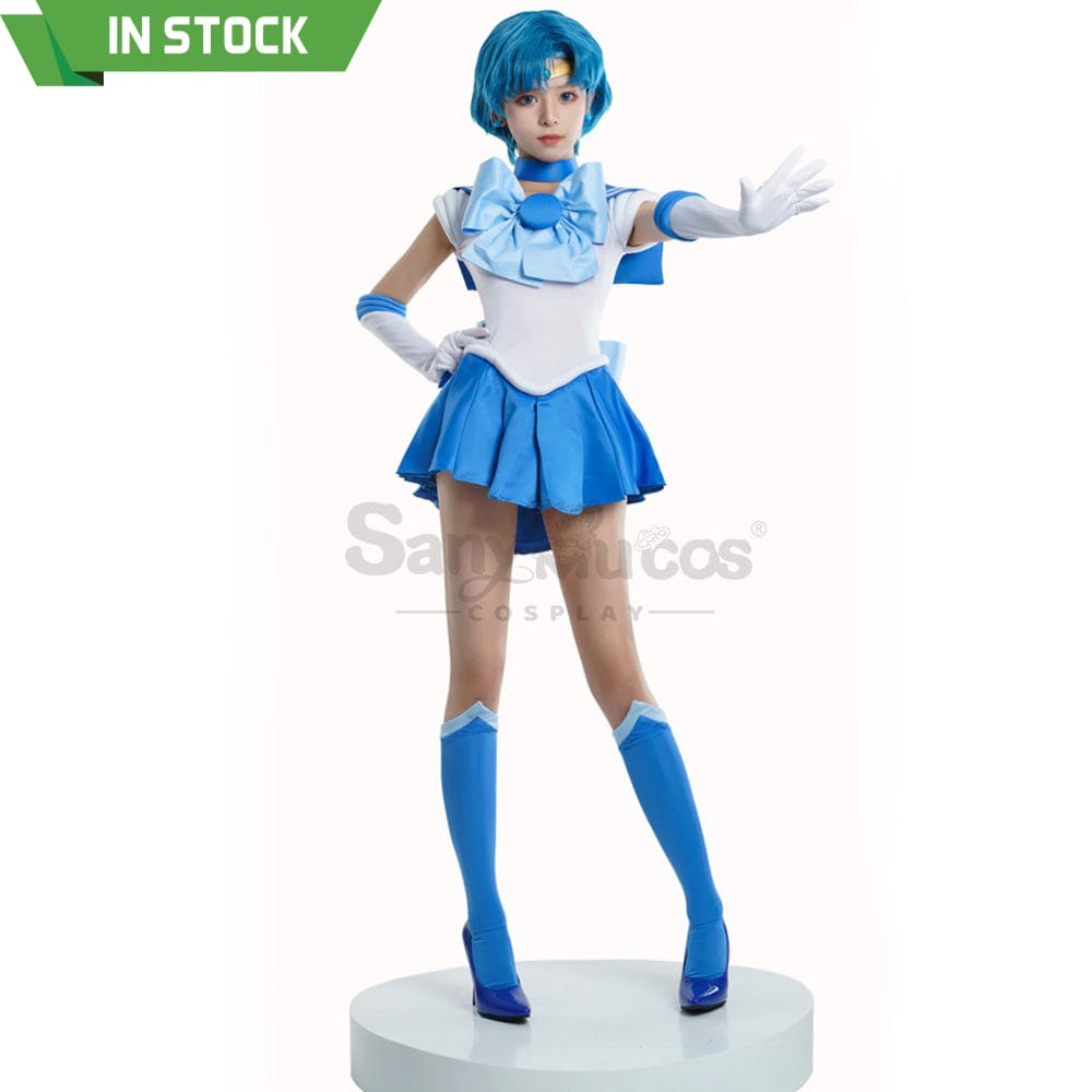 【In Stock】Anime Sailor Moon Cosplay Mercury Ami Mizuno Battle Suit Costume Premium Edition Costumes