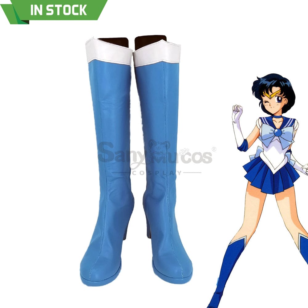 【In Stock】Anime Sailor Moon Cosplay Mercury Ami Mizuno Shoes Boots