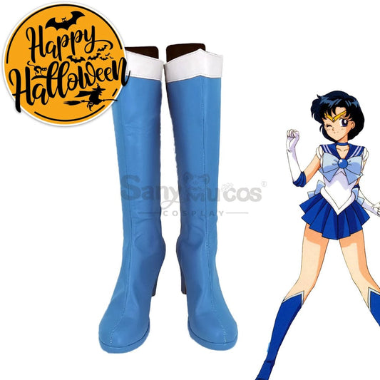 【In Stock】Anime Sailor Moon Cosplay Mercury Ami Mizuno Shoes Boots 1000