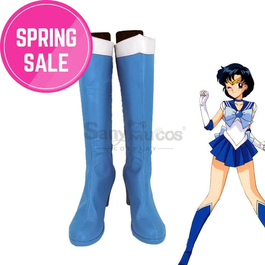 【In Stock】Anime Sailor Moon Cosplay Mercury Ami Mizuno Shoes Boots 1000