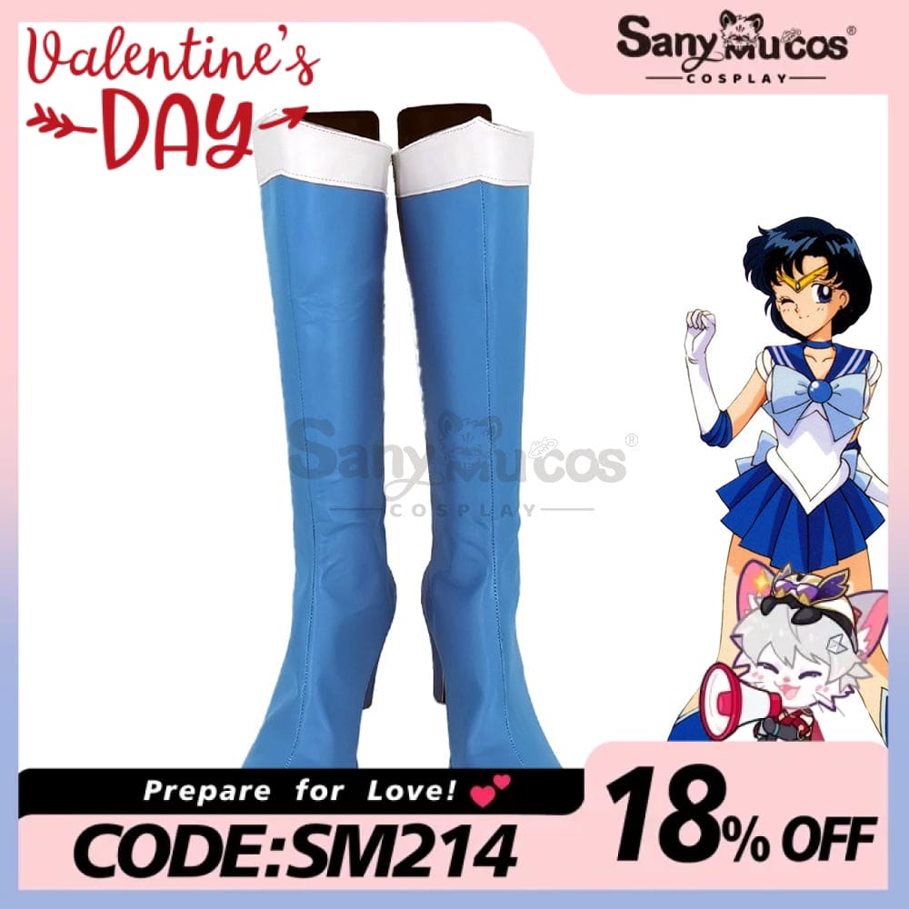 【In Stock】Anime Sailor Moon Cosplay Mercury Ami Mizuno Shoes Boots