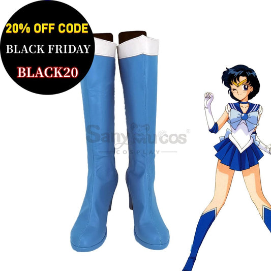 【In Stock】Anime Sailor Moon Cosplay Mercury Ami Mizuno Shoes Boots 1000