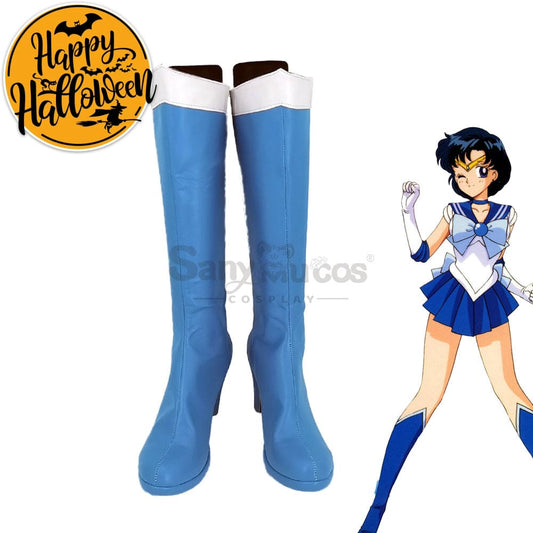【In Stock】Anime Sailor Moon Cosplay Mercury Ami Mizuno Shoes Boots 1000