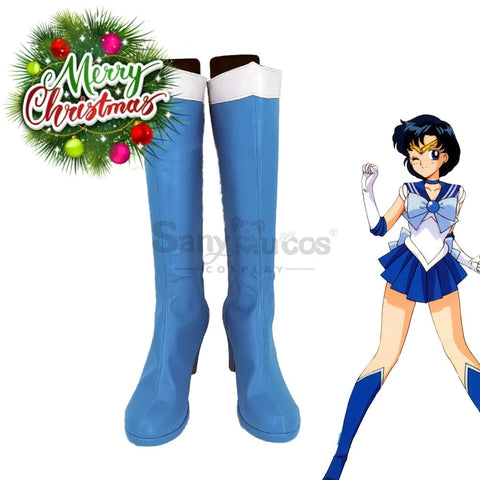 【In Stock】Anime Sailor Moon Cosplay Mercury Ami Mizuno Shoes Boots