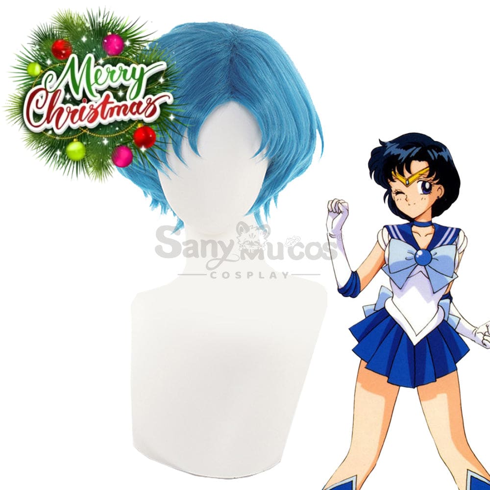 【In Stock】Anime Sailor Moon Cosplay Mercury Ami Mizuno Wig Wigs