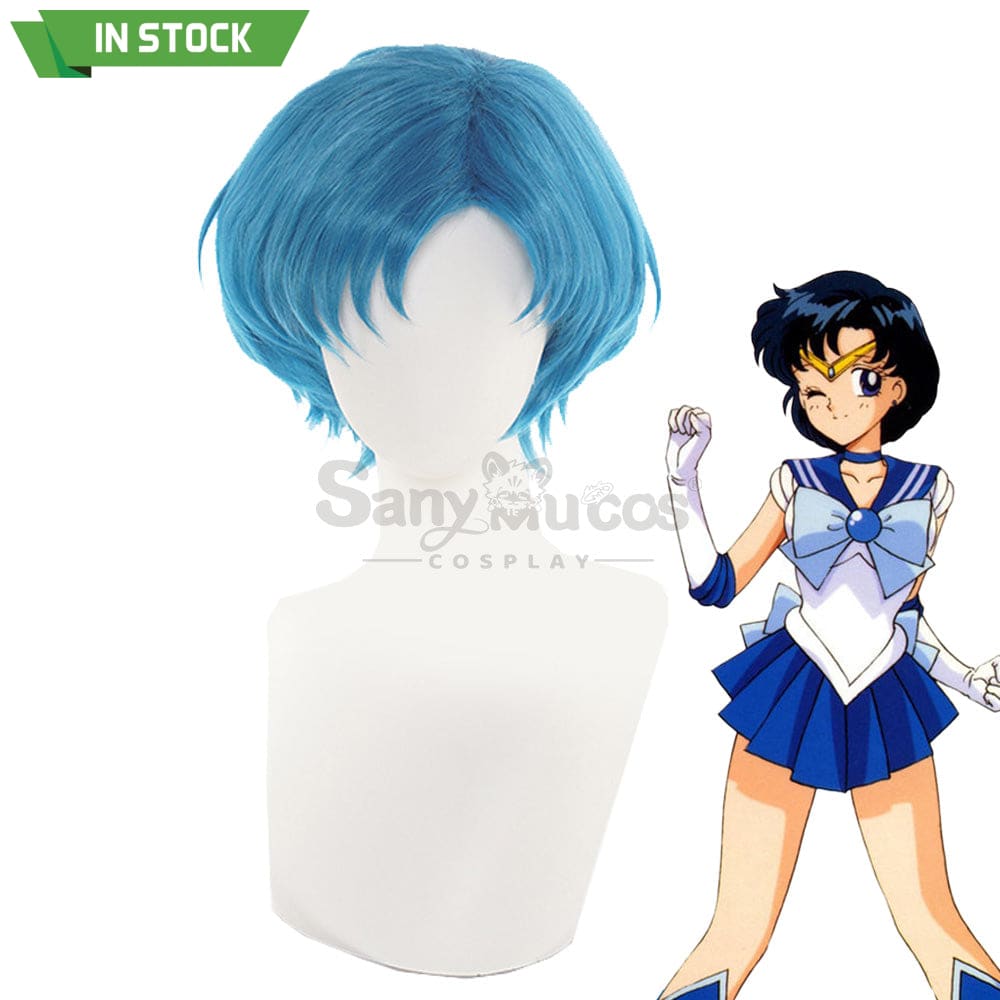 【In Stock】Anime Sailor Moon Cosplay Mercury Ami Mizuno Wig Wigs