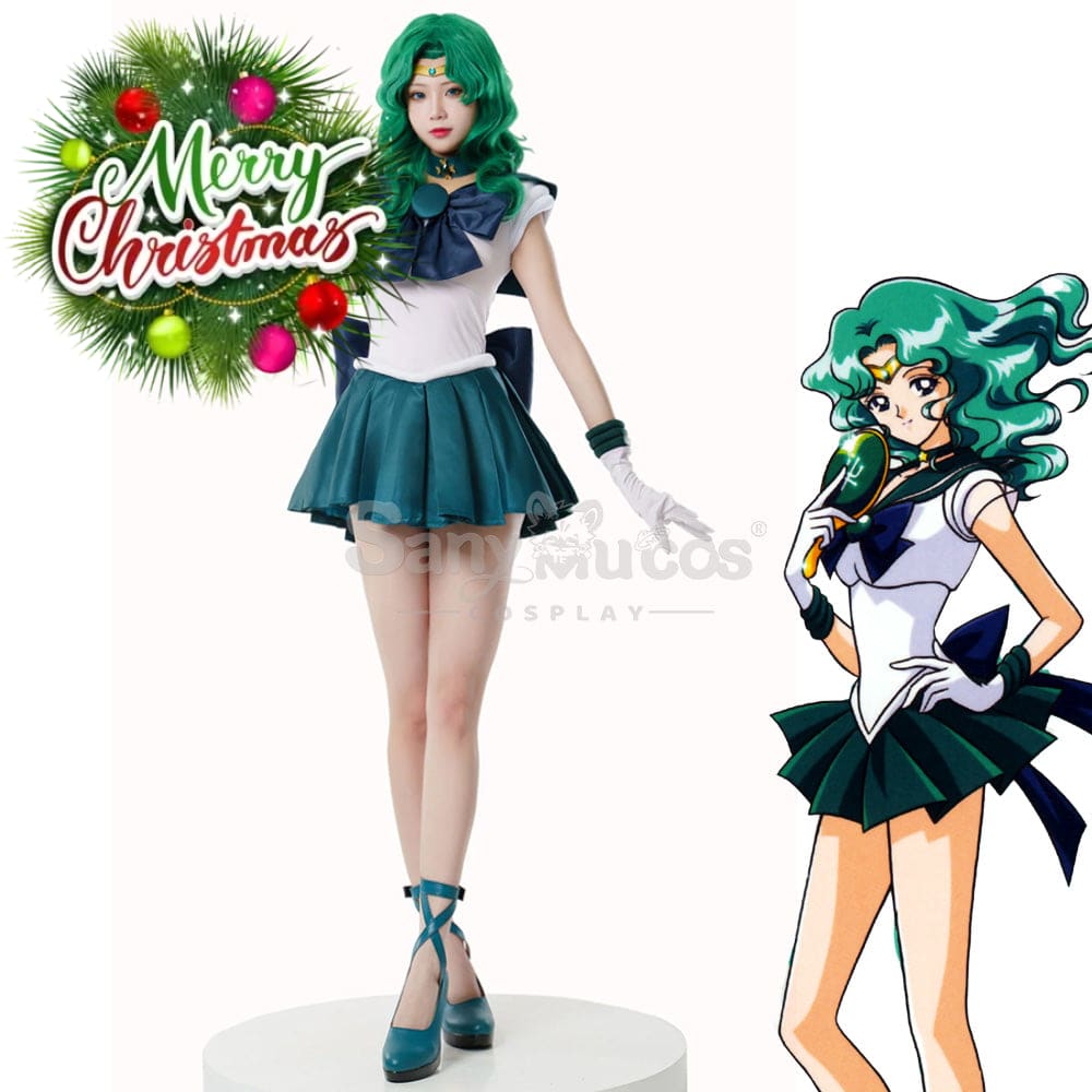 【In Stock】Anime Sailor Moon Cosplay Neptune Michiru Kaiou Battle Suit Costume Premium Edition