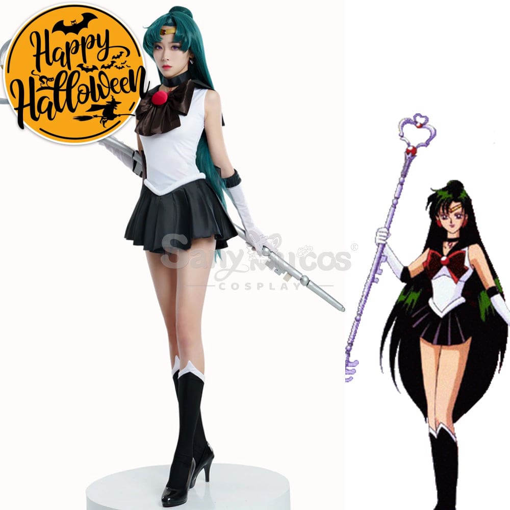 【In Stock】Anime Sailor Moon Cosplay Pluto Setsuna Meiou Battle Suit Costume Premium Edition Costumes
