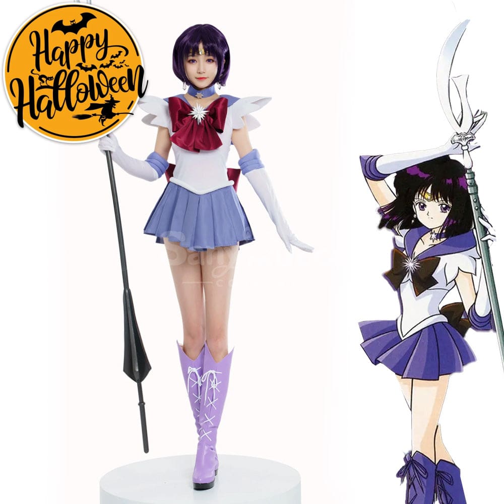 【In Stock】Anime Sailor Moon Cosplay Saturn Hotaru Tomoe Battle Suit Costume Premium Edition Costumes