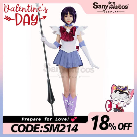 【In Stock】Anime Sailor Moon Cosplay Saturn Hotaru Tomoe Battle Suit Costume Premium Edition Costumes