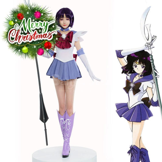 【In Stock】Anime Sailor Moon Cosplay Saturn Hotaru Tomoe Battle Suit Costume Premium Edition Costumes 1000