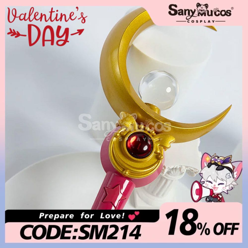 【In Stock】Anime Sailor Moon Cosplay Usagi Tsukino Transformation Rod Prop