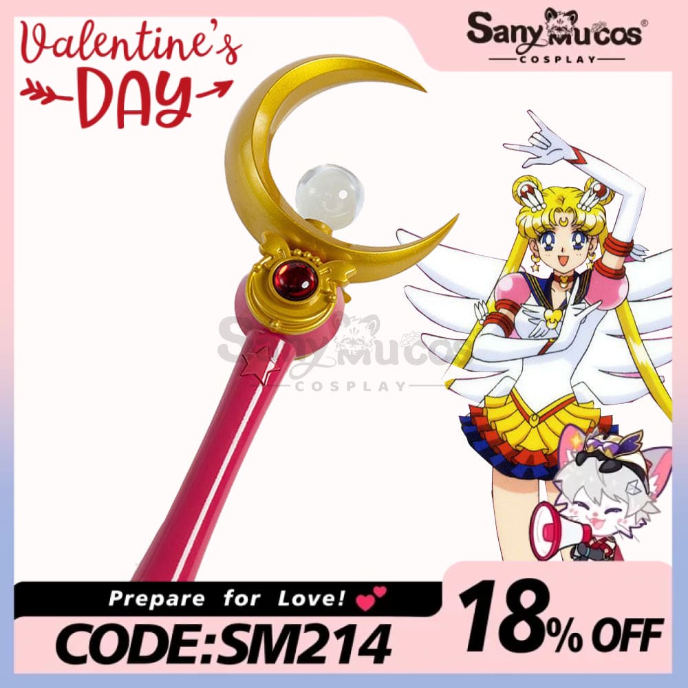 【In Stock】Anime Sailor Moon Cosplay Usagi Tsukino Transformation Rod Prop