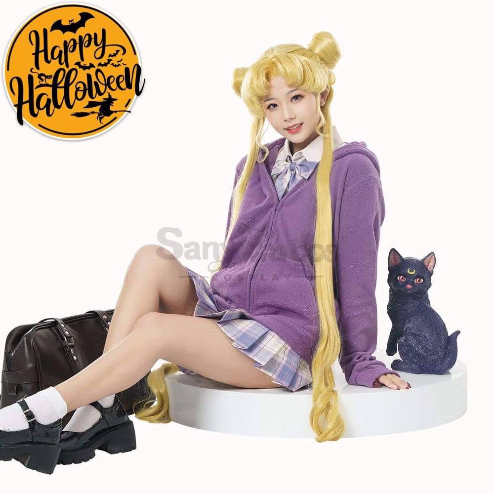 【In Stock】Anime Sailor Moon Cosplay Usagi Tsukino Zipper Hoodie Costume Costumes