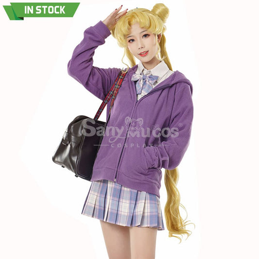 【In Stock】Anime Sailor Moon Cosplay Usagi Tsukino Zipper Hoodie Costume Costumes 1000