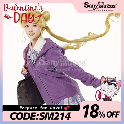 【In Stock】Anime Sailor Moon Cosplay Usagi Tsukino Zipper Hoodie Costume Costumes