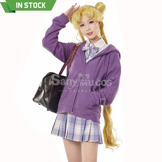 【In Stock】Anime Sailor Moon Cosplay Usagi Tsukino Zipper Hoodie Costume Costumes 1000