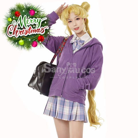 【In Stock】Anime Sailor Moon Cosplay Usagi Tsukino Zipper Hoodie Costume Costumes