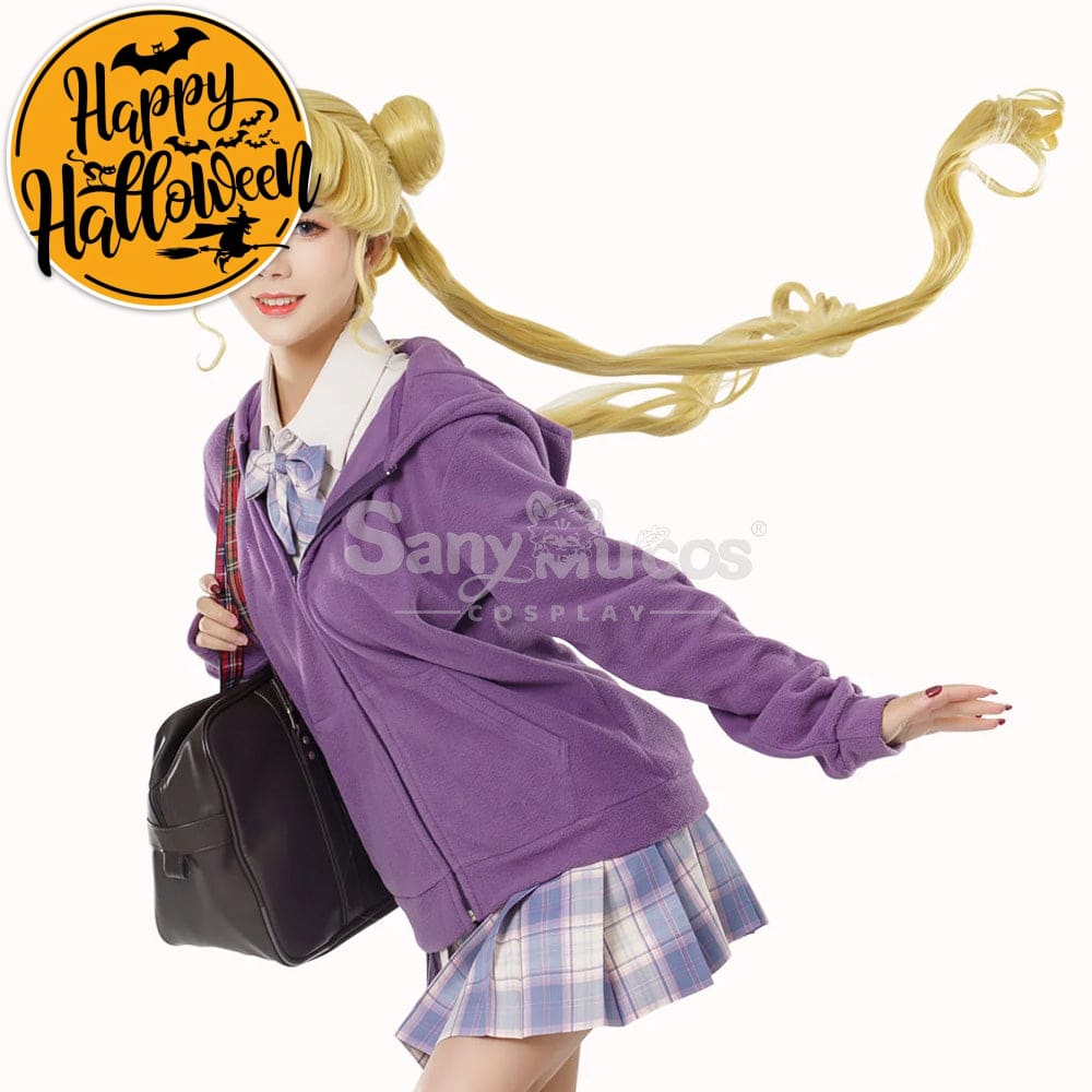 【In Stock】Anime Sailor Moon Cosplay Usagi Tsukino Zipper Hoodie Costume Costumes