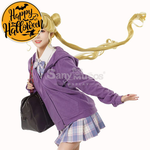 【In Stock】Anime Sailor Moon Cosplay Usagi Tsukino Zipper Hoodie Costume Costumes