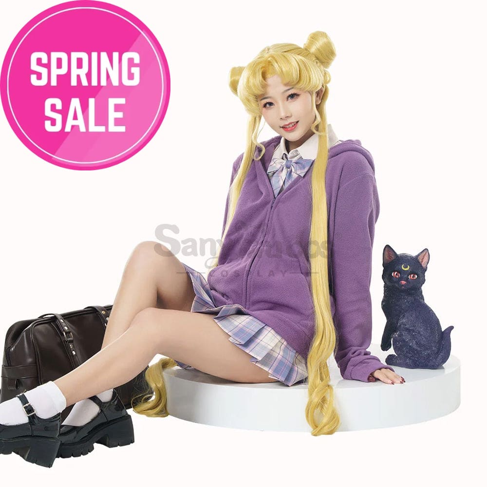 【In Stock】Anime Sailor Moon Cosplay Usagi Tsukino Zipper Hoodie Costume Costumes