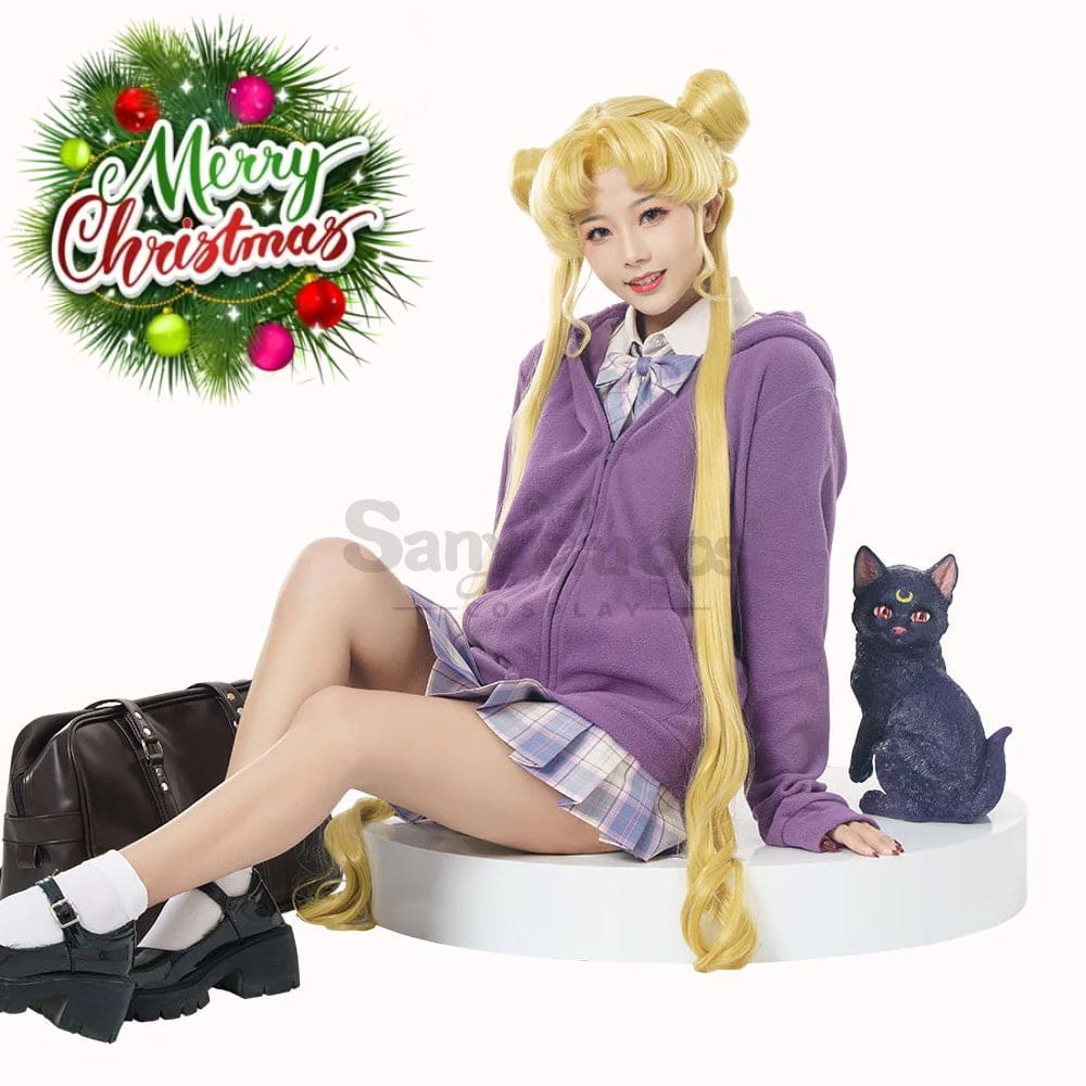 【In Stock】Anime Sailor Moon Cosplay Usagi Tsukino Zipper Hoodie Costume Costumes