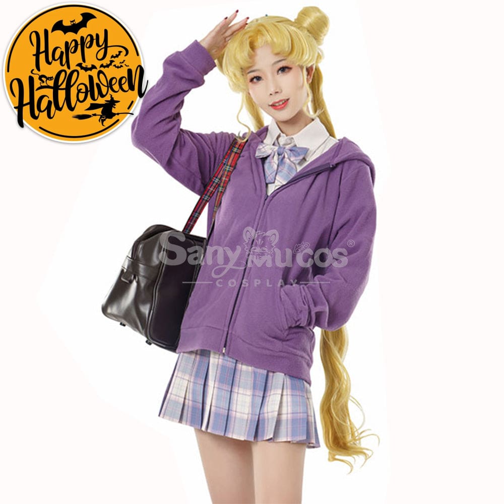 【In Stock】Anime Sailor Moon Cosplay Usagi Tsukino Zipper Hoodie Costume Costumes
