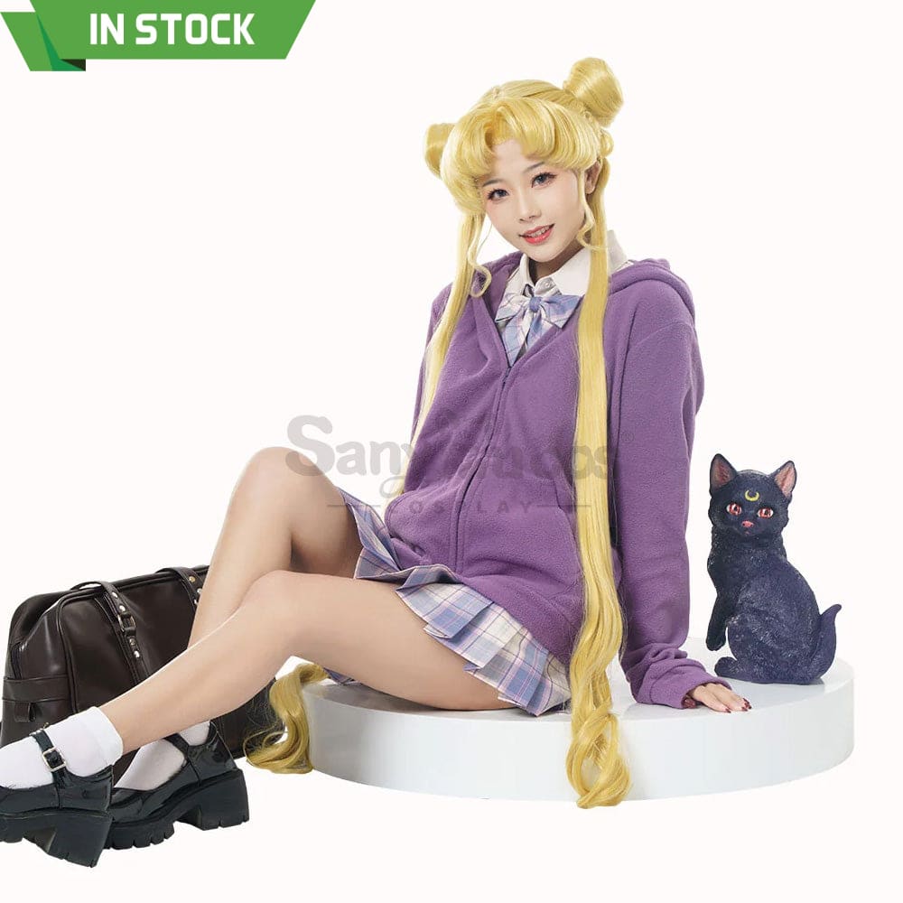 【In Stock】Anime Sailor Moon Cosplay Usagi Tsukino Zipper Hoodie Costume Costumes