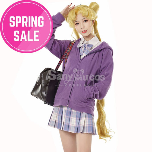 【In Stock】Anime Sailor Moon Cosplay Usagi Tsukino Zipper Hoodie Costume Costumes 1000