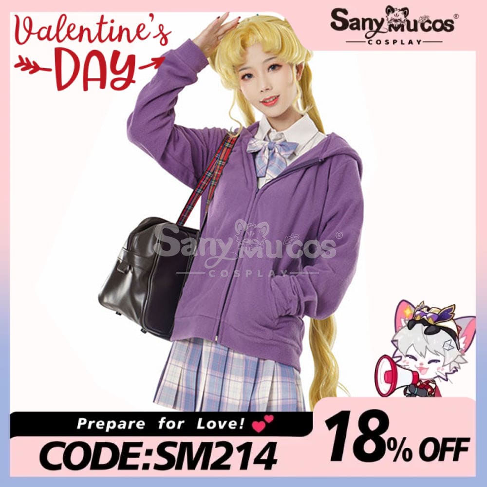 【In Stock】Anime Sailor Moon Cosplay Usagi Tsukino Zipper Hoodie Costume Costumes