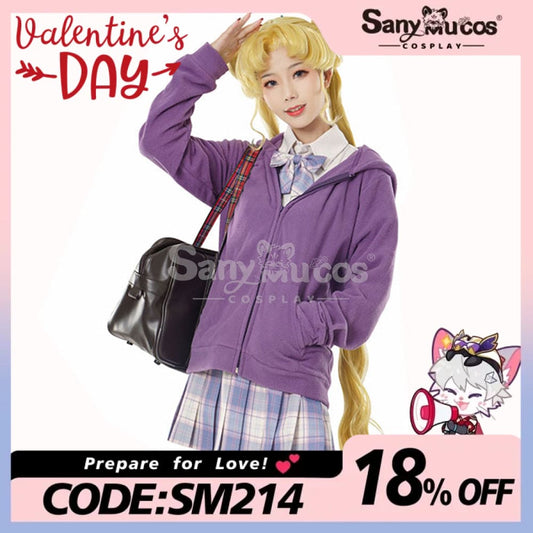 【In Stock】Anime Sailor Moon Cosplay Usagi Tsukino Zipper Hoodie Costume Costumes 1000