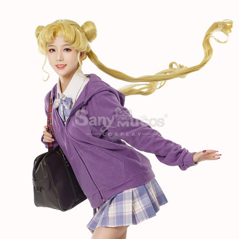 【In Stock】Anime Sailor Moon Cosplay Usagi Tsukino Zipper Hoodie Costume Costumes