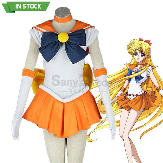 【In Stock】Anime Sailor Moon Cosplay Venus Minako Aino Battle Suit Costume Costumes 1000