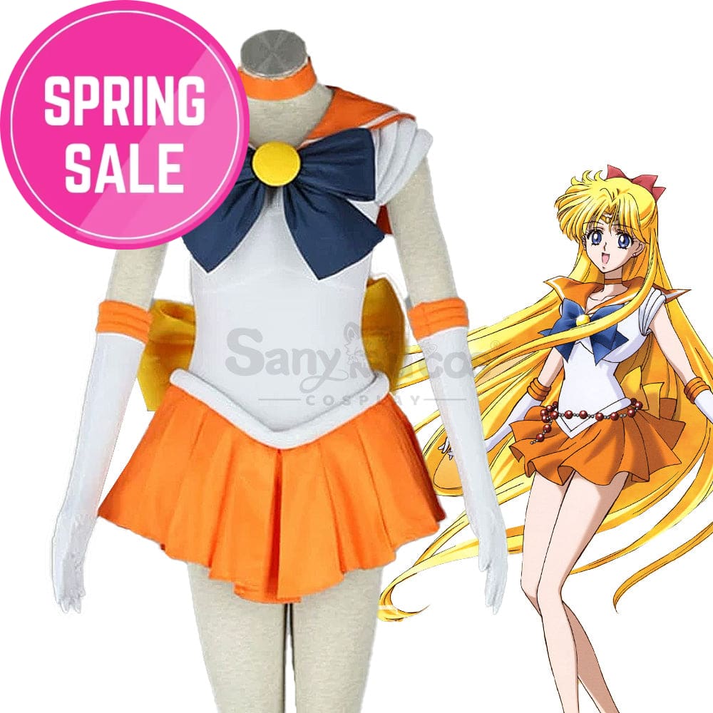 【In Stock】Anime Sailor Moon Cosplay Venus Minako Aino Battle Suit Costume Costumes