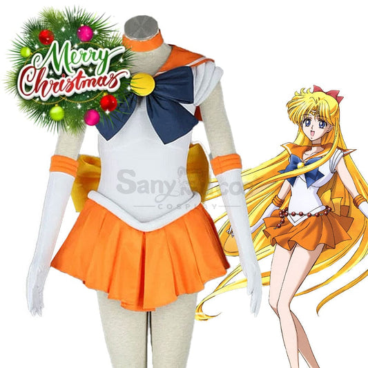 【In Stock】Anime Sailor Moon Cosplay Venus Minako Aino Battle Suit Costume Costumes 1000