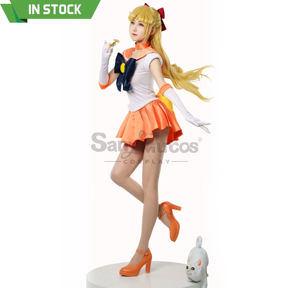 【In Stock】Anime Sailor Moon Cosplay Venus Minako Aino Battle Suit Costume Premium Edition Costumes