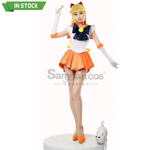 【In Stock】Anime Sailor Moon Cosplay Venus Minako Aino Battle Suit Costume Premium Edition Costumes