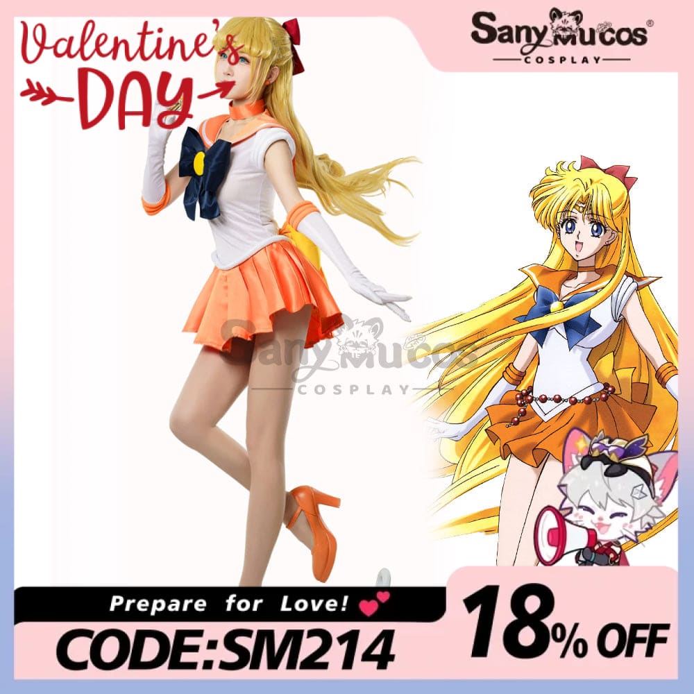 【In Stock】Anime Sailor Moon Cosplay Venus Minako Aino Battle Suit Costume Premium Edition Costumes