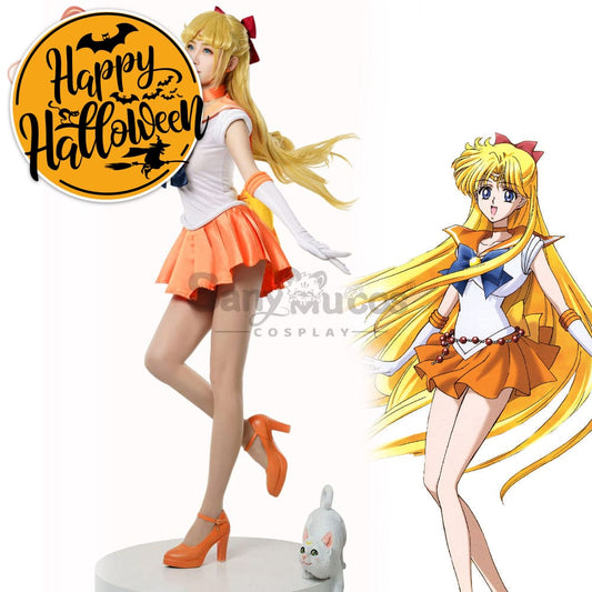 【In Stock】Anime Sailor Moon Cosplay Venus Minako Aino Battle Suit Costume Premium Edition Costumes 1000