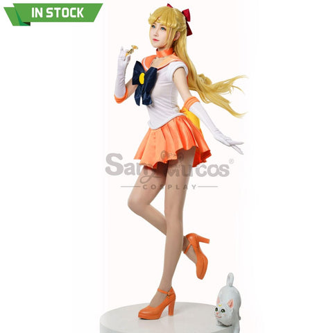 【In Stock】Anime Sailor Moon Cosplay Venus Minako Aino Battle Suit Costume Premium Edition Costumes